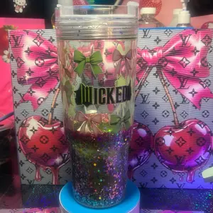 Wicked Themed Snow Globe Tumblers 40oz - Glitter Design, Reusable Drinkware for Everyday Use - Bottle