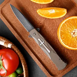 Military Green Non-Slip Handle Steak Cutlery - Sufficient Blade Hardness and Edge Retention for Daily EDC, Package Opening