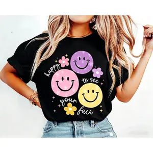 Foryoupage Summerootd Comfytops Shaggy Shirt Simply Sarah T Shirt Shell Shirt, Happy To See Your Face Teacher Shirt, Teacher Appreciation Gift, Back to School Gift, New Teacher Gifts purple rain mms Summer