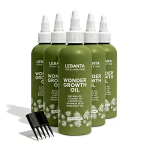 Lebanta Wonder Growth Oil Blend with Castor Pumpkin Seed Coconut & Rosemary for Thicker Stronger Hair Care Serum for Men Women 2 Pack Batana Oil Hair Growth Formula