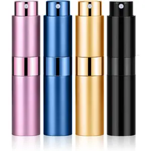 4 count 8ML Refillable Perfume Atomizer Travel, Portable Mini Pocket Perfume Atomizer Bottle Spray for Women Mens Small Mister Spray Bottle for Travel Accessories