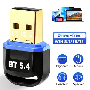 USB Bluetooth Adapter for PC, 5.4 Bluetooth Dongle Receiver & Transmitter, Plug and Play, Compatible with Mouse/Keyboard/Headphones, Supports Windows 11/10/8.1/7, Mini Bluetooth Adapter