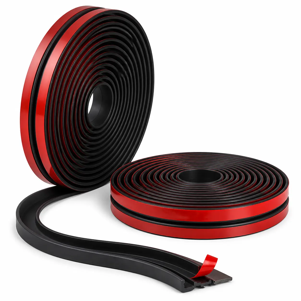 T-Shaped Flexible EPDM Rubber Car Sealing Strip Rolls (2 Sizes, 14mm), Adhesive Install Weather Stripping for Windshield Trim, Waterproof Door & Sunroof Seal for Most Vehicles