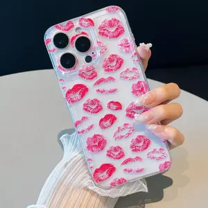 Fashion Lip Pattern Phone Case Protector, Anti-drop Shockproof Phone Protective Cover, Phone Accessory Compatible with iPhone 6 7 8 X 11 12 13 14 15 Pro Max