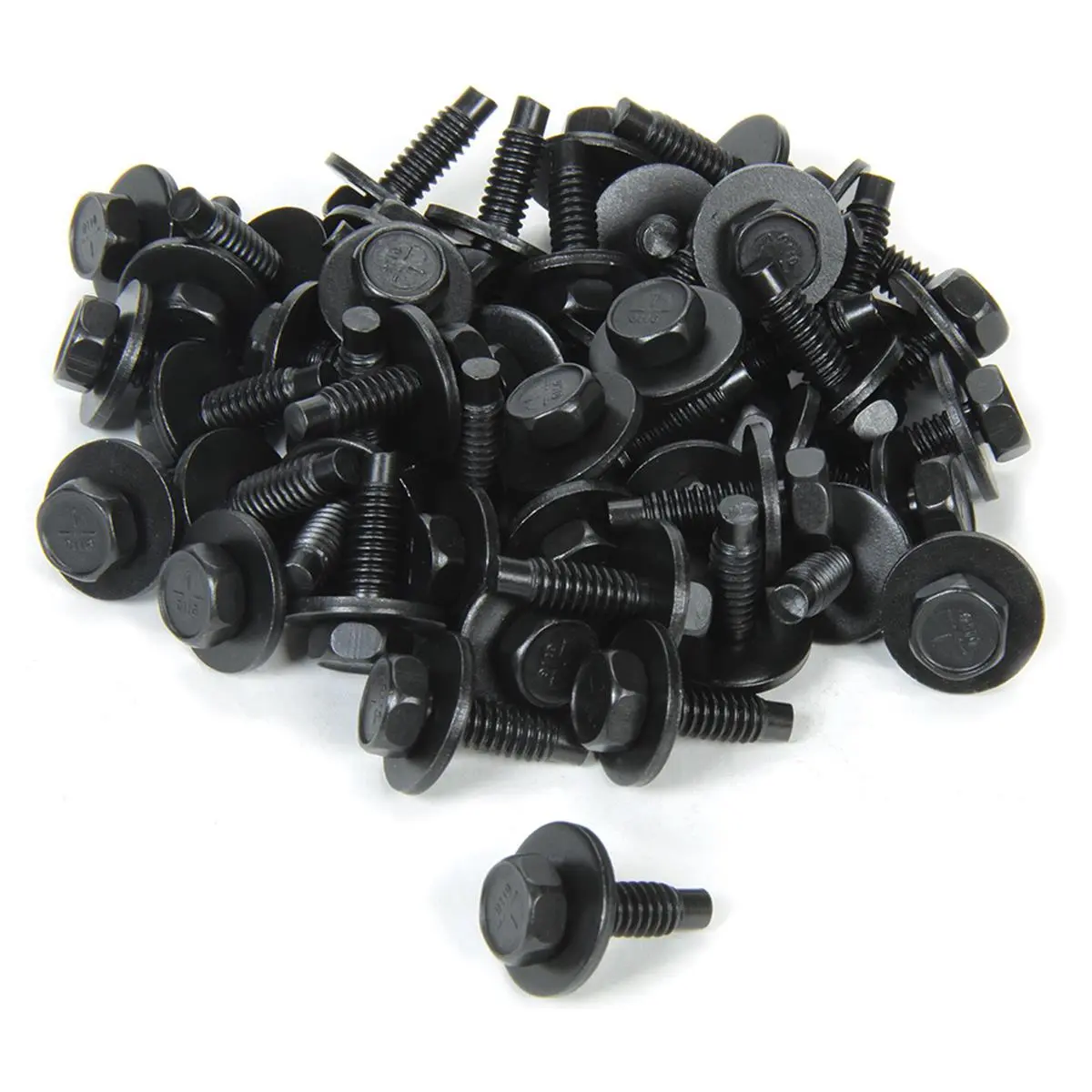 212 MAIN Steel Body Bolts, 0.75 in. Hex Head with Captured Washer, 1/4-20 Thread, Black Oxide Finish - 50 Pack, Metal, High-Quality, Sailing Water Sports, Modern, Washers, Yes