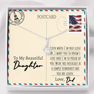 Beautiful Daughter Long Distance Necklace, Long Distance Dad and Daughter, Daughter From Father, Father Daughter, Far Away Daughter