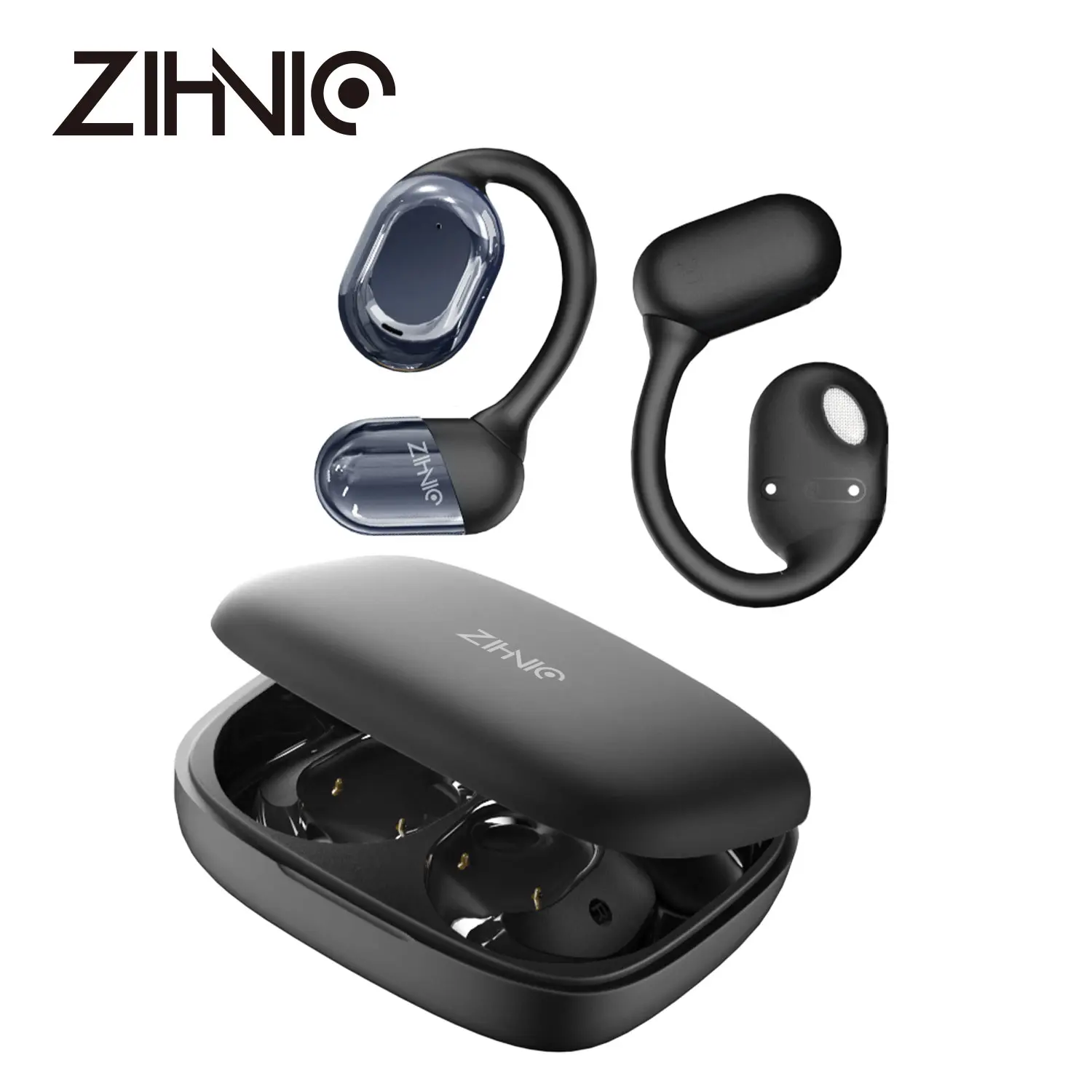 ZIHNIC  open ear headphones Fashionable Bluetooth Earbuds, Low Latency Wireless Gaming Headset Earphones, HIFI Sound Quality Music Earbudsfor Gaming Travel Sports On Ear In Ear Wireless Noise Cancellation On Ear Remote Control Built-in Microphone