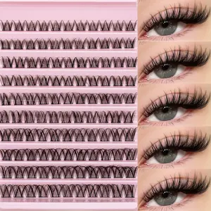 Mixed Style Eyelash Clusters, Wispy Volume D Curl Cluster Eyelash Extensions, Self Grafting Curl Eyelashes, DIY Lash Extensions, Soft Natural, Waterproof Long-Lasting DIY Lashes for Flawless Look, Perfect for Beginners