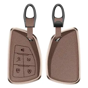 Key Fob Cover for Chevy GMC with Keychain, Silverado Sierra Tahoe Suburban Equinox Traverse Yukon Denali Terrain Buick Envision Premium  Case (5 Buttons) Truck Accessories dodge charger accessories Car Key Protector