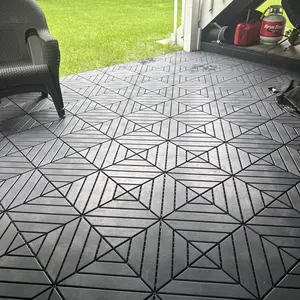 44 square meters ft Interlocking Deck Tiles,44 PCS Patio Deck Tiles,12"x12" Waterproof Outdoor Flooring All Weather Use, Patio Floor Decking Tiles for Porch Poolside Balcony Backyard