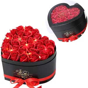 30 Artificial Red Roses in a Heart Shape Box,  Roses Artificial  Forever Roses Gifts Box for Her Wife Girlfriends for Mom Women Grandma Birthday Decor Decorative