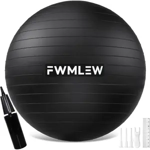 Extra Thick Exercise Yoga Ball 5-Size Anti-Burst Heavy Duty Stability Gym Ball for Fitness Core Workout Pregnancy & Office Chair Includes Quick Pump