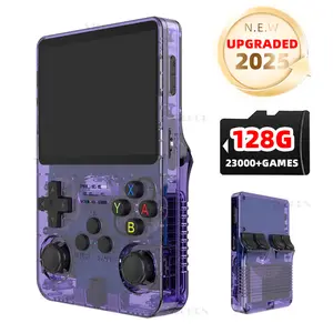 [2025 NEW] R36S Handheld Game Device 128G, 26 Emulators, for Gift- 3.5 Inch 50+Emulators Retro Game Console with One-click Acceleration Support Cheat Mode Team Battle WiFi