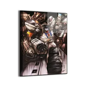 Jazz Transformers Wall Art - Decorative Print Featuring Robot Character, Frames Not Included, Artistic Room Decoration