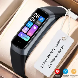 AMOLED Custom Screen Bluetooth Smartwatch - Waterproof Wearable for Swimming, Magnetic Charging, Indoor-Outdoor Tracking, Clock Display, Monitoring, Compatible with iOS and Android