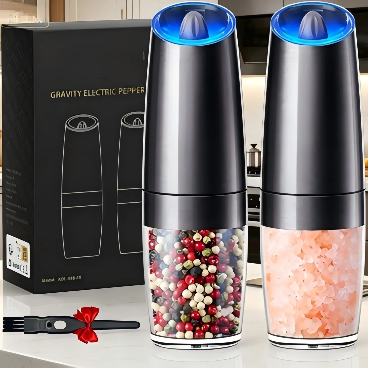 Battery Powered Set/Metallic Gunmetal L