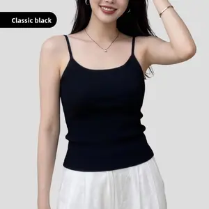 Solid Color Backless Camisole for Women - Slim Fit with Built-in Padded Cups - Breathable Cotton Material - Versatile Tube Top for Daily Wear & Parties - American Fashion Neck Tank Top bandeau