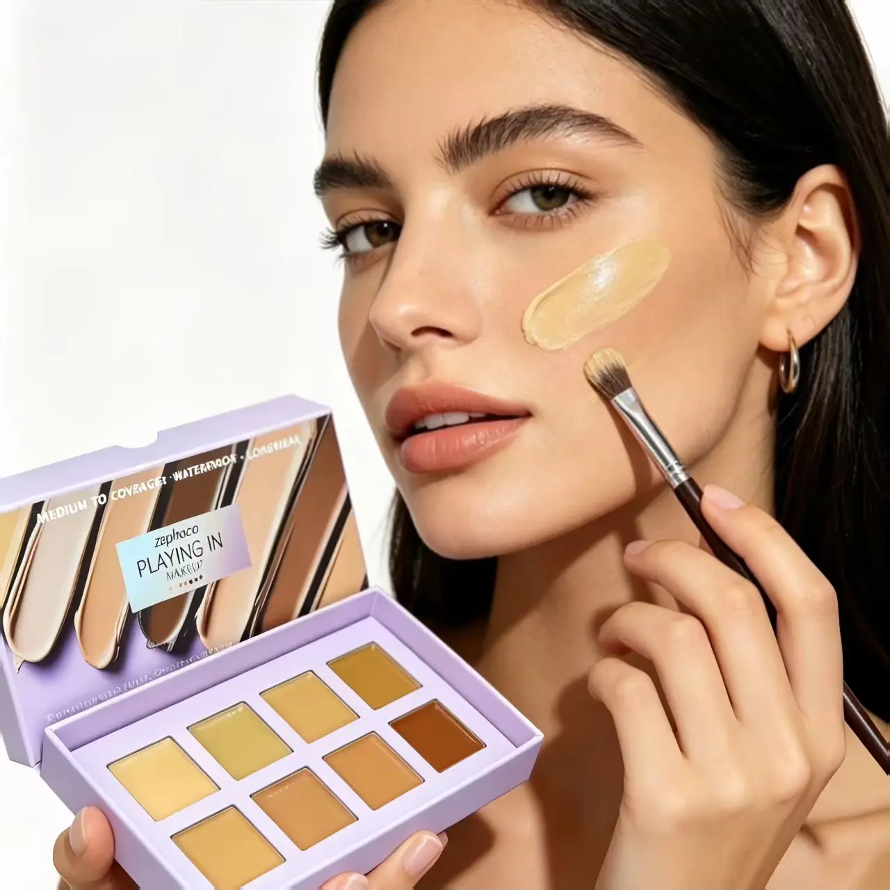 8 Shades Matte Cream Concealer Palette, Gradient Natural Lightweight Buildable Coverage, Waterproof Long Wearing Soft Cream Concealer, Even Skin Tone Cover Blemishes Portable Full Face Makeup For All Skin Tones