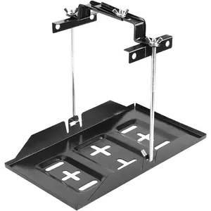 Car Battery Hold Down Tray Kit, Metal Adjustable Vehicle Battery Bracket Clamp Storage Holder, Corrosion-Resistant Automotive Batteries Tray Hold Down Kit, Universal for Vehicles (23CM)