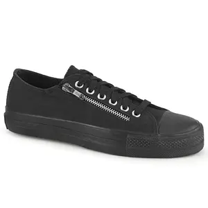 Demonia Men's Deviant-06 Black Canvas Sneakers