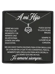 To My Daughter Infinity Heart Necklace with Message Card and Gift Box Graduation/Birthday/Christmas Gift From Dad