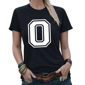 Letter O Varsity Initial Monogram Alphabet Printed T-Shirt