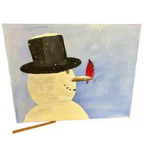 Snowman Christmas Decoration Painting - Festive Home Decor Landscape Ornaments