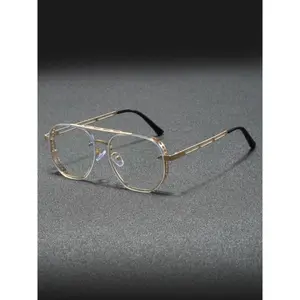 2026 New Arrival Men’s Business Metal Frame Eyeglasses – Classic Tortoise-Accent Top Bar Detail for Office & Social Occasions, TikTokShopBlackFriday Christmas