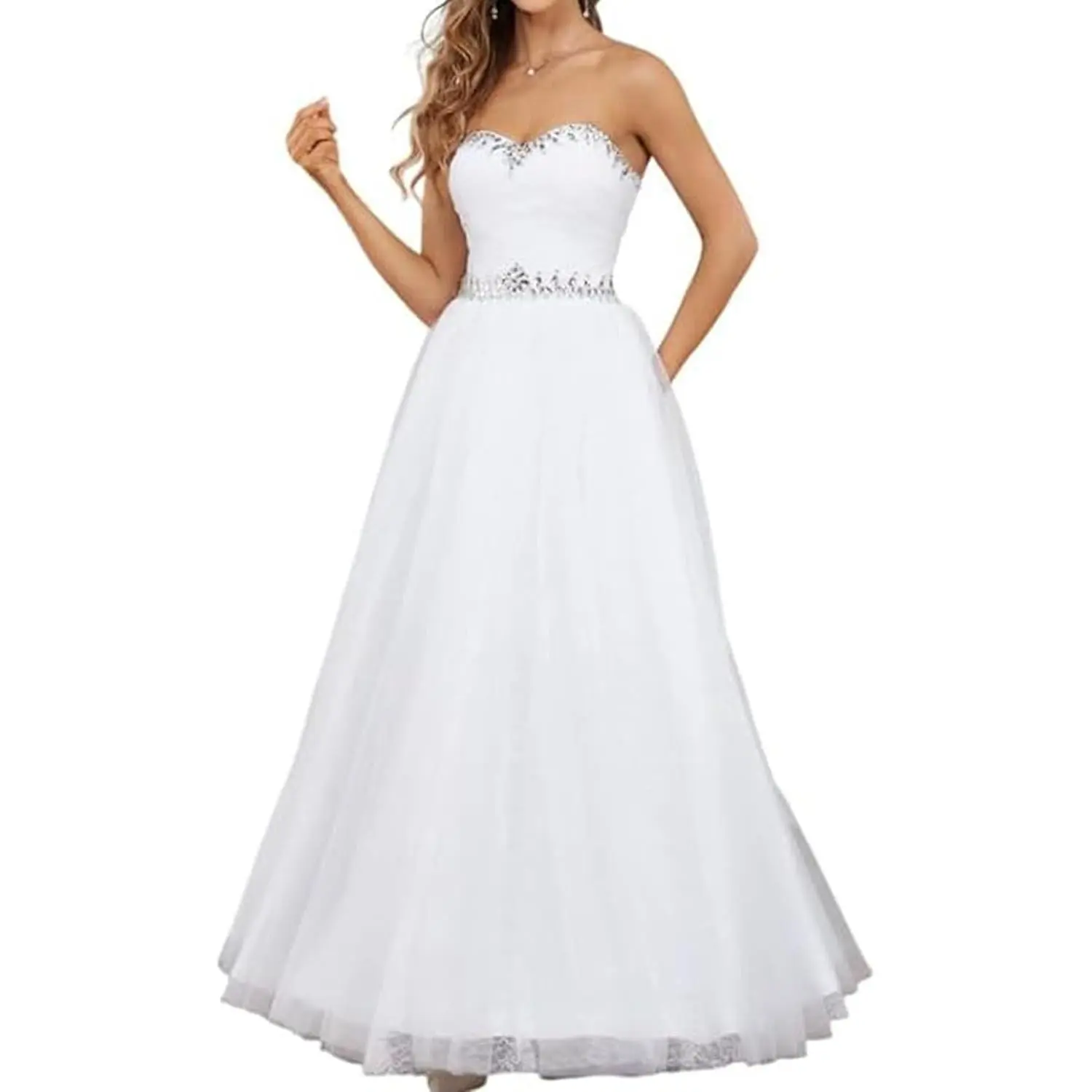 Women's Lace Wedding Dresses for Bride Tulle Bridal Gowns