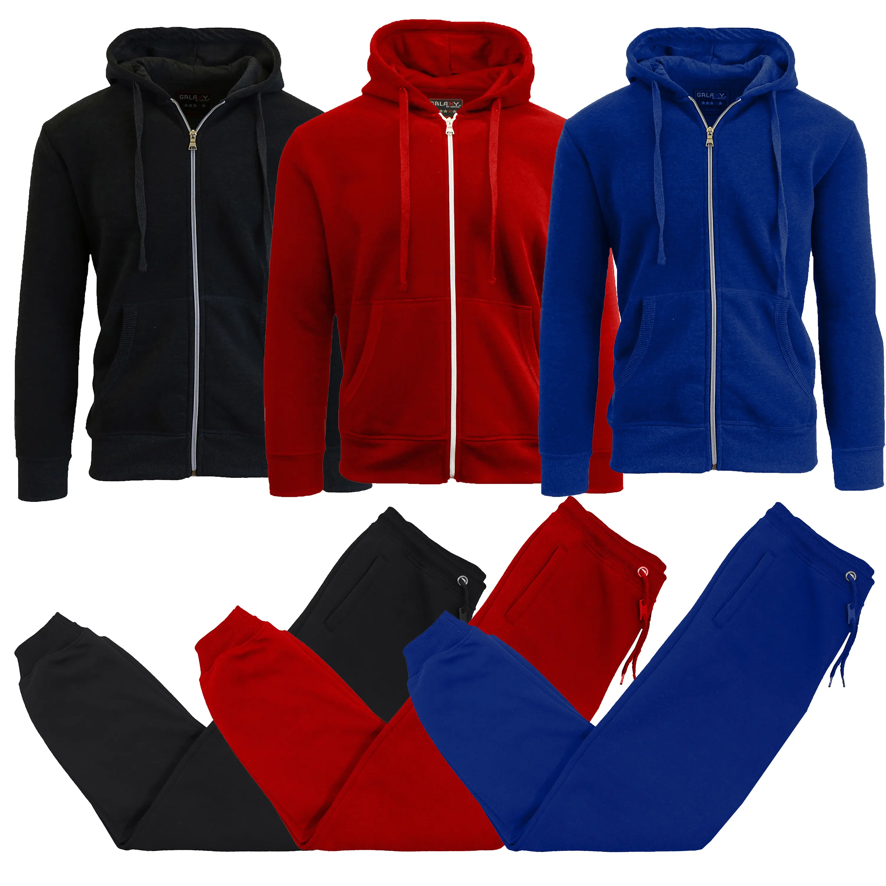 (6-Piece) Black - Red - Royal Sets