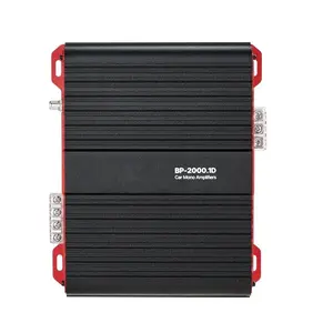 Monoblock Car Amplifier, 2000W RMS MAX, 1/2/4 Ohm Stable, 1-Channel Class D Car Audio Amplifier with Remote Subwoofer Level Control, Low Pass Filter and Bass Boost, Volume Controller Included