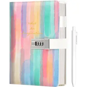 Diary with Lock for Girls Age 8-12,Birthday Gifts for 9 10 11 12 Year Old Girls, Tie Dye Design 192 Pages Diary with Pen, 5.7 x 8.5 Inch Journal with Lock for Women Girl (Blue)