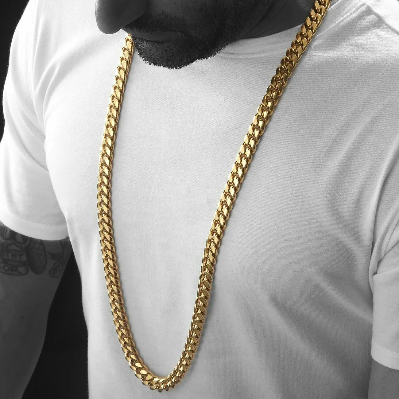 MaxBling81 Men's Jewelry Necklace, a Hip Hop Style Stylish Accessory with High-Polish Finish, Gold & Silver Plated, 6mm 24-30 Inch, Stylish Accessories