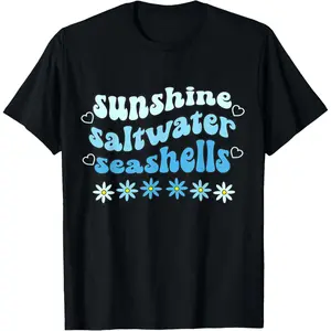 Saltwater Seashells Sunshine Summer family Vacation Beach T-Shirt for Men Women Kids