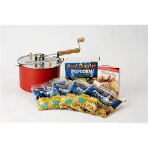 212 MAIN Wabash Valley Farms 26004DS Barn Red Whirley PopTM Popcorn Maker with 3 Real Theater Popping Kits