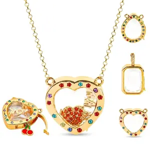 Memory Capsule Locket Necklace for Women, Personalized Glass Keepsake Pendant with Openable Case to Hold Meaningful Charms, Memory Jewelry Gift for Mom Wife Daughter,#SummerWins #DealsForYouDays