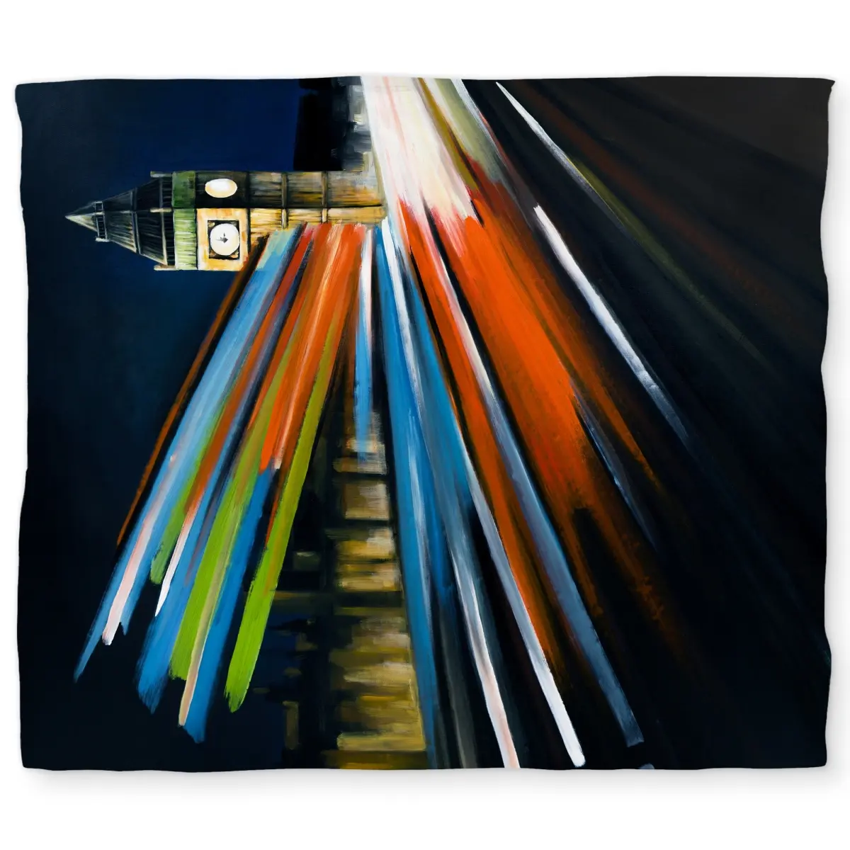 Begin Home Decor C1DCKSW0XQN1DC King Size 1-Piece Duvet Cover - Contemporary London Bus Long Exposure Print Bedding, Printed Face Bed Covers, Modern Textile Linen, Decorative Duvet Cover