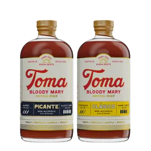 Toma Bloody Mary Cocktail Mixer - Picante/Clasico (32oz) 2-PACK, (HEAT: Spicy/Medium) Crafted with Real Ingredients. Bold Flavors. Zero Junk. Gluten Free, Vegan, No Added Preservatives, Low Sodium, No MSG, No HFCS, and No Additives.