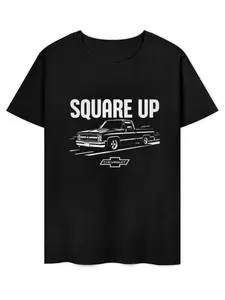 Retro SQUARE UP Squarebody Trucks T-shirt Truck Lover  Gang Tee Gift for Him Classic Men Round Neck Breathable