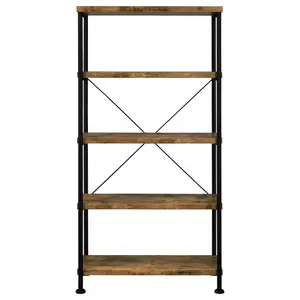 Analiese 63-inch 4-shelf Bookshelf Rustic Nutmeg