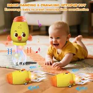 Interactive Dancing Octopus Musical Toy for Toddlers - Cute Moving Octopus Plush with Vibrant LED Lights & Sound Effects, Sensory Baby Toy & Birthday Gift