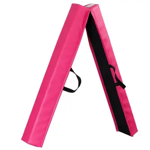 SEGAWE Folding 6 Ft. Balance Beam - Gymnastics Floor Balance Beam with Anti-Slip Base Skill Performance Training, Pink