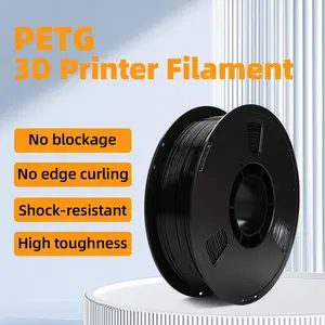 PETG 3D Printer Filament 1.75mm 1KG, High Precision +/-0.02mm, Strong Toughness, Low Warping, No Clogging, Fit Most FDM Printers Black