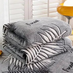 Plant Print Blanket, 1 Count Soft Throw  Cooling Blanket, Air-conditioned Room Blanket, Nap Blanket for Home Office Camping Travel, Soft Breathable Blanket