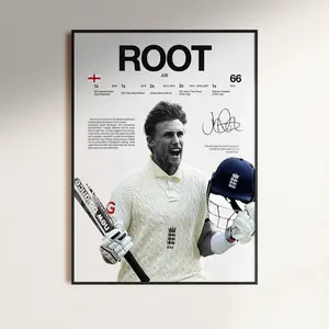 Joe Root Poster, Cricket Wall Print, Yorkshire Cricket Poster, England Cricket Poster,  Cricket Decor, Cricket Fan Gift
