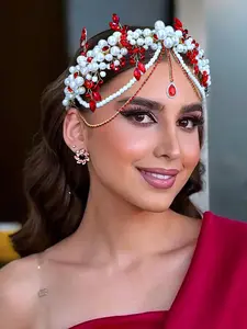 Luxurious Pearl Rhinestone Hair Clip, Jasmine Princess Crown, Elegant Bridal Bridesmaid Headpiece, Party Prom Festival Dance Wear, All Seasons Accessory