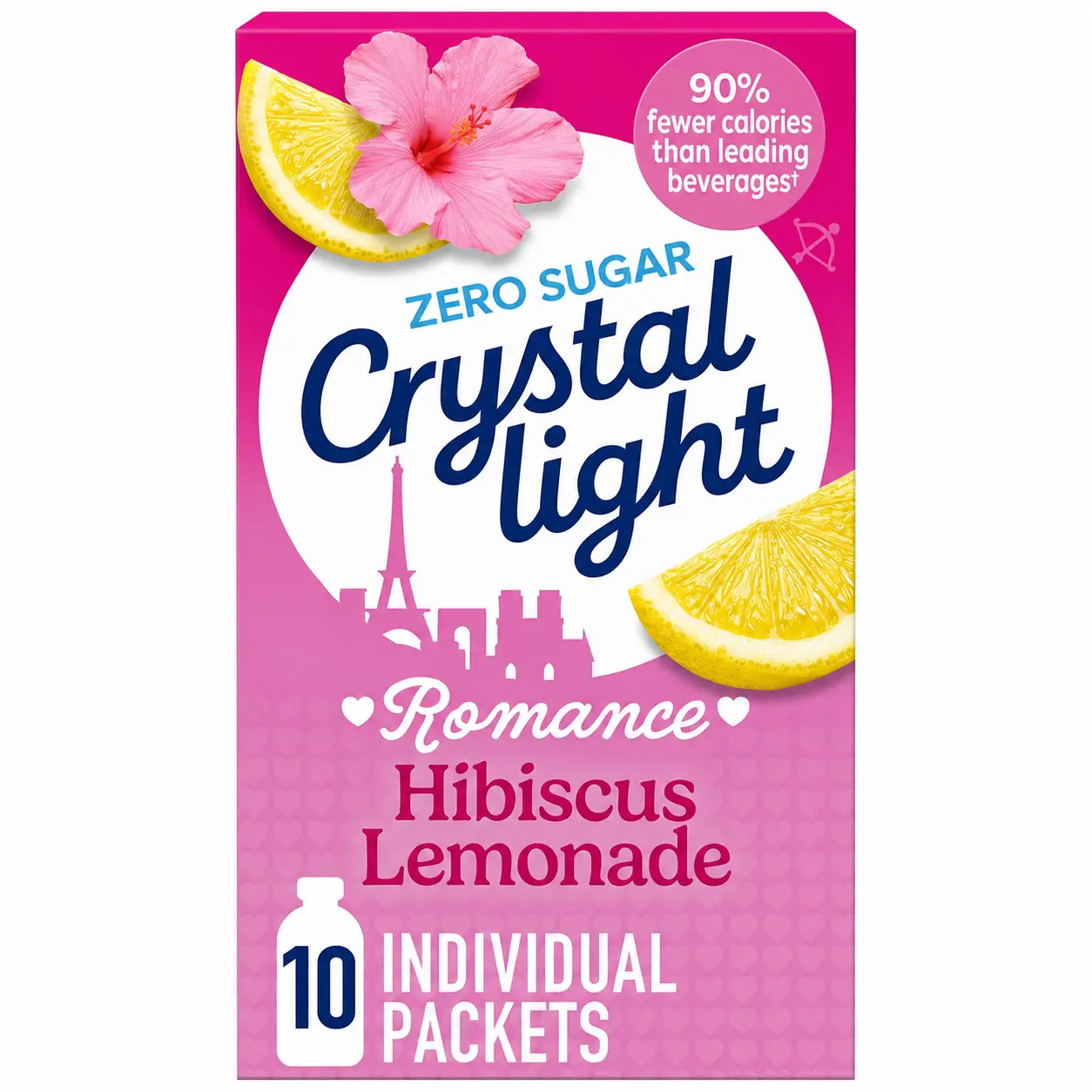 Crystal Light Hibiscus Lemonade Beverage Mix,  No Artificial Dyes, Natural & Other Natural Flavors, Hydration for Book Lovers