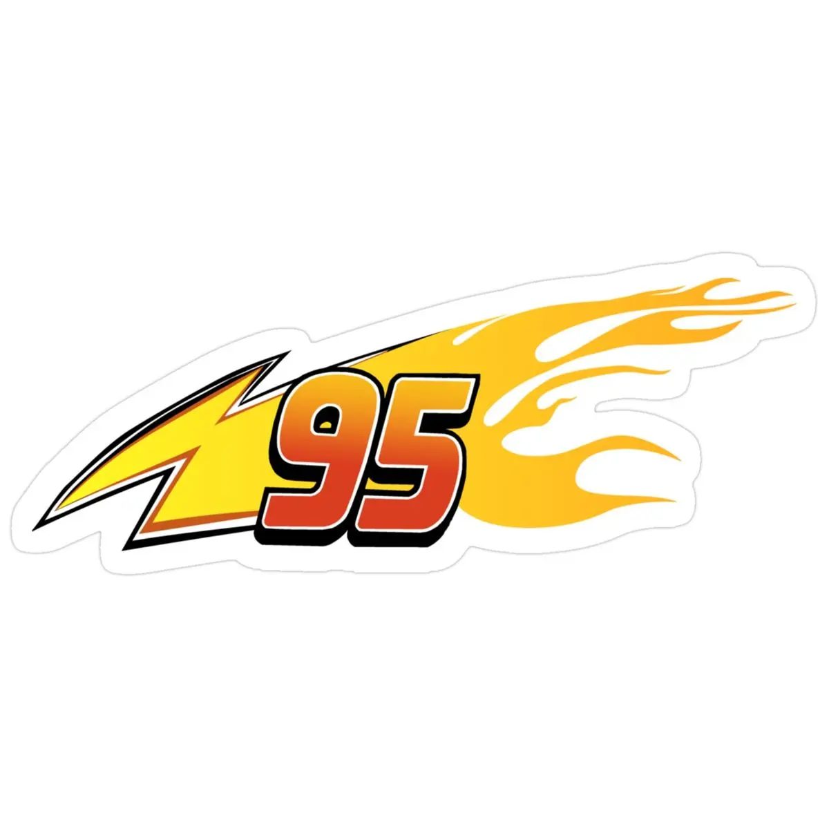 Lightning Mccqueen Team 95 Flames Left Side Sticker