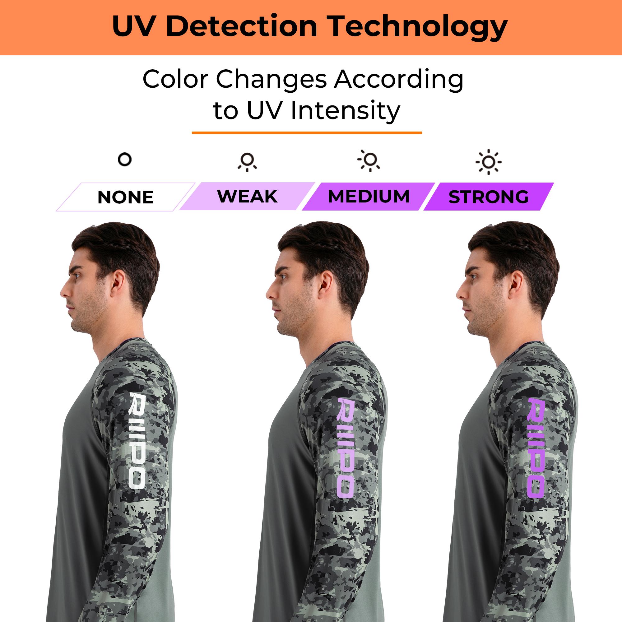 【Clearance】R30 Long Sleeve Crew Neck Sport T-Shirt w/ UV Detection Logo Thumbhole Men UPF 100+ Sun Protection Lightweight Quick Dry Moisture Wicking Breathable Cooling Athletic Activewear for Outdoor Sports Gym Workout Running Hiking Fishing Boating