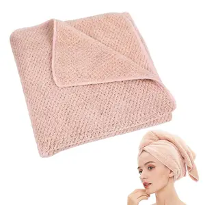 Hair Towel Quick Dry Hair Towel Hair Drying Towels Suitable for All Kinds of Hair Ultra Absorbent Long and Thick Hair 20X40inch Lotus Root Pink (1pcs)